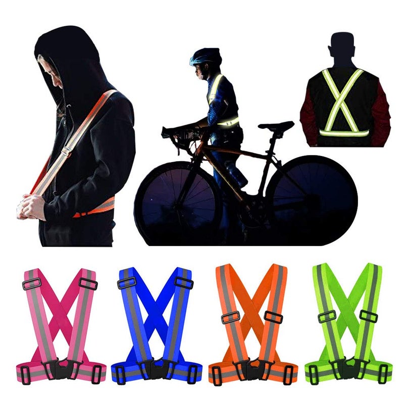 Comidox Reflective Vest with Hi Vis Bands, Fully Adjustable & Multi-Purpose: Running, Cycling, Motorcycle Safety, Dog Walking - High Visibility Pink 1PCS - Image 2